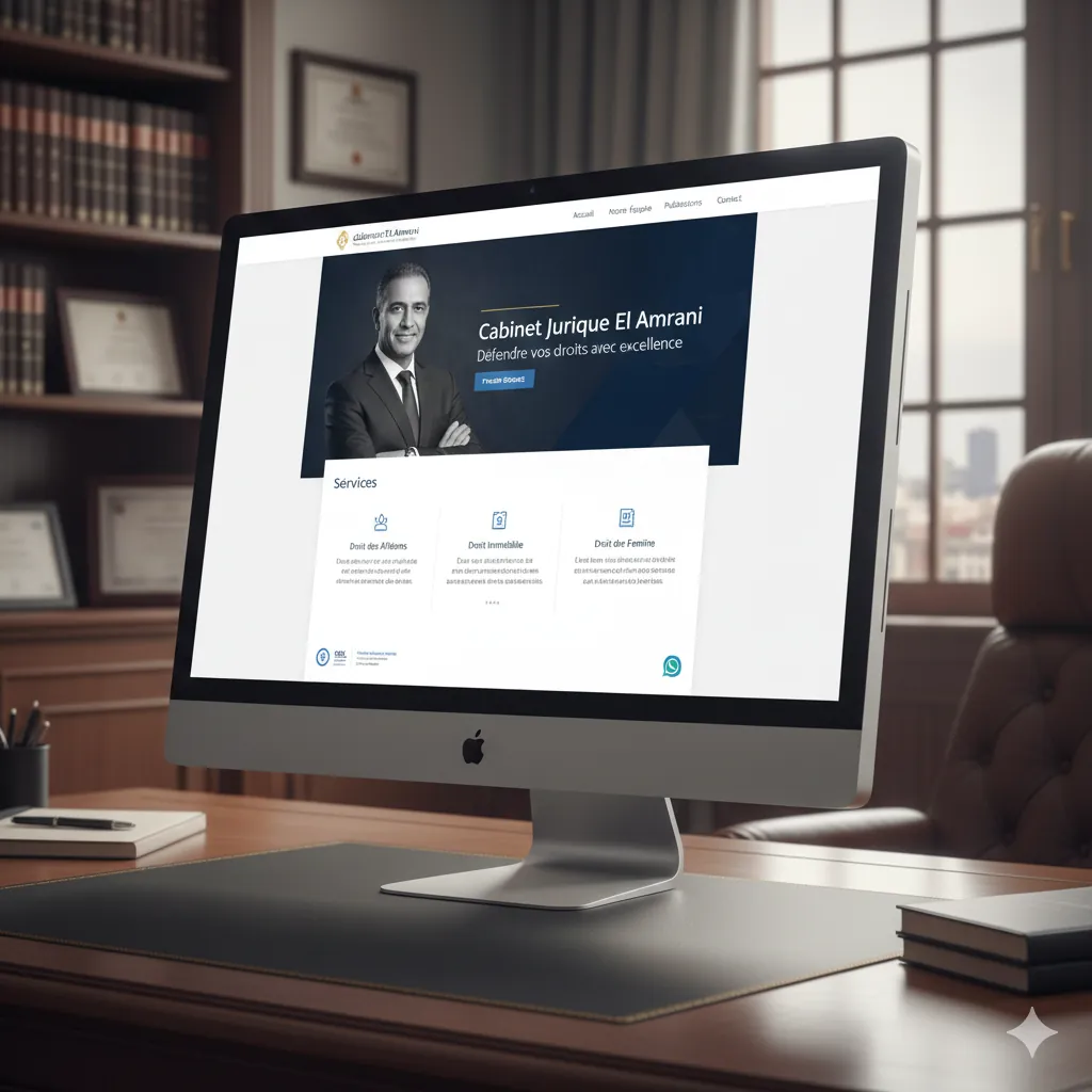Aperçu du projet PROJET 5 — Cabinet Juridique El Amrani - Avocat · Maroc · Site vitrine institutionnel · 12 jours